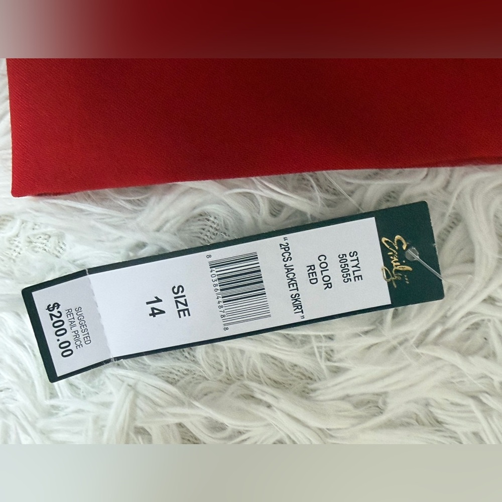 Emily Red Skirt Suit | 2-Piece Jacket & Skirt | Size 14 | NWT - Picture 8 of 10